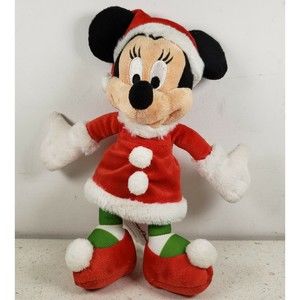 Disney Park Minnie Mouse Mrs. Claus Christmas Plush Doll 9"  Stuffed Toy